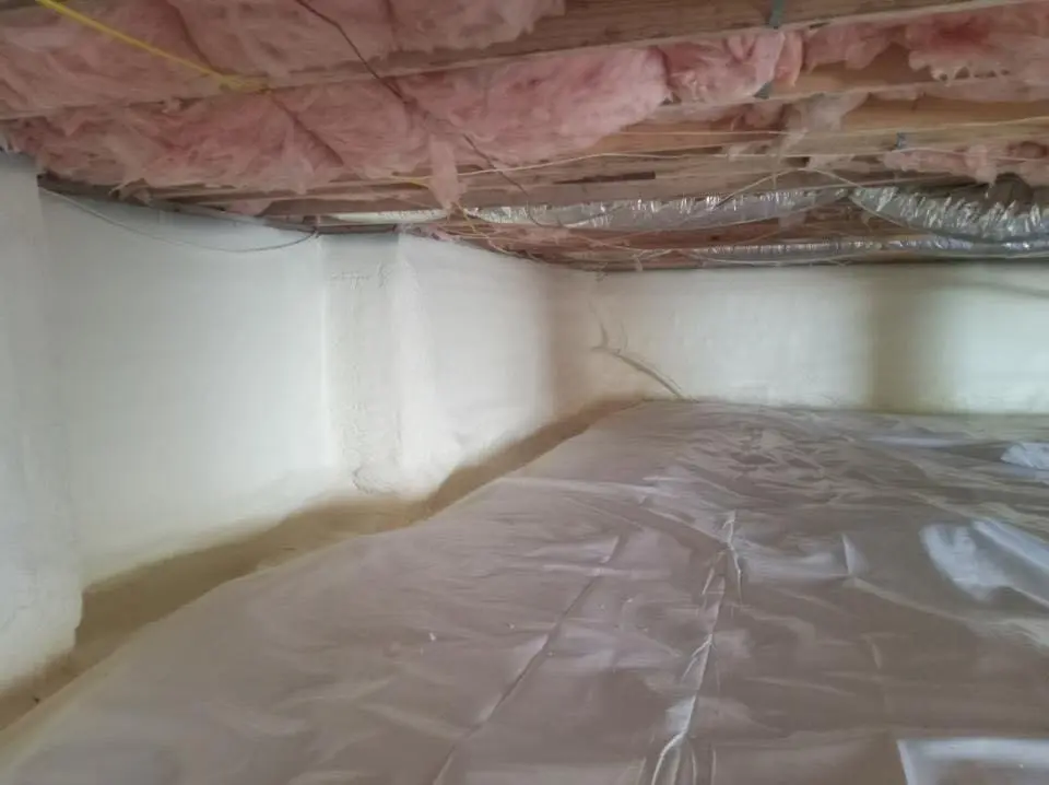Crawl space encapsulation with closed-cell spray foam for Storm Damage Roof Repair in Balm